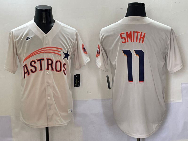 Men Houston Astros #11 Smith Cream Five generations Joint Name 2025 Nike MLB Jersey style 1->houston astros->MLB Jersey